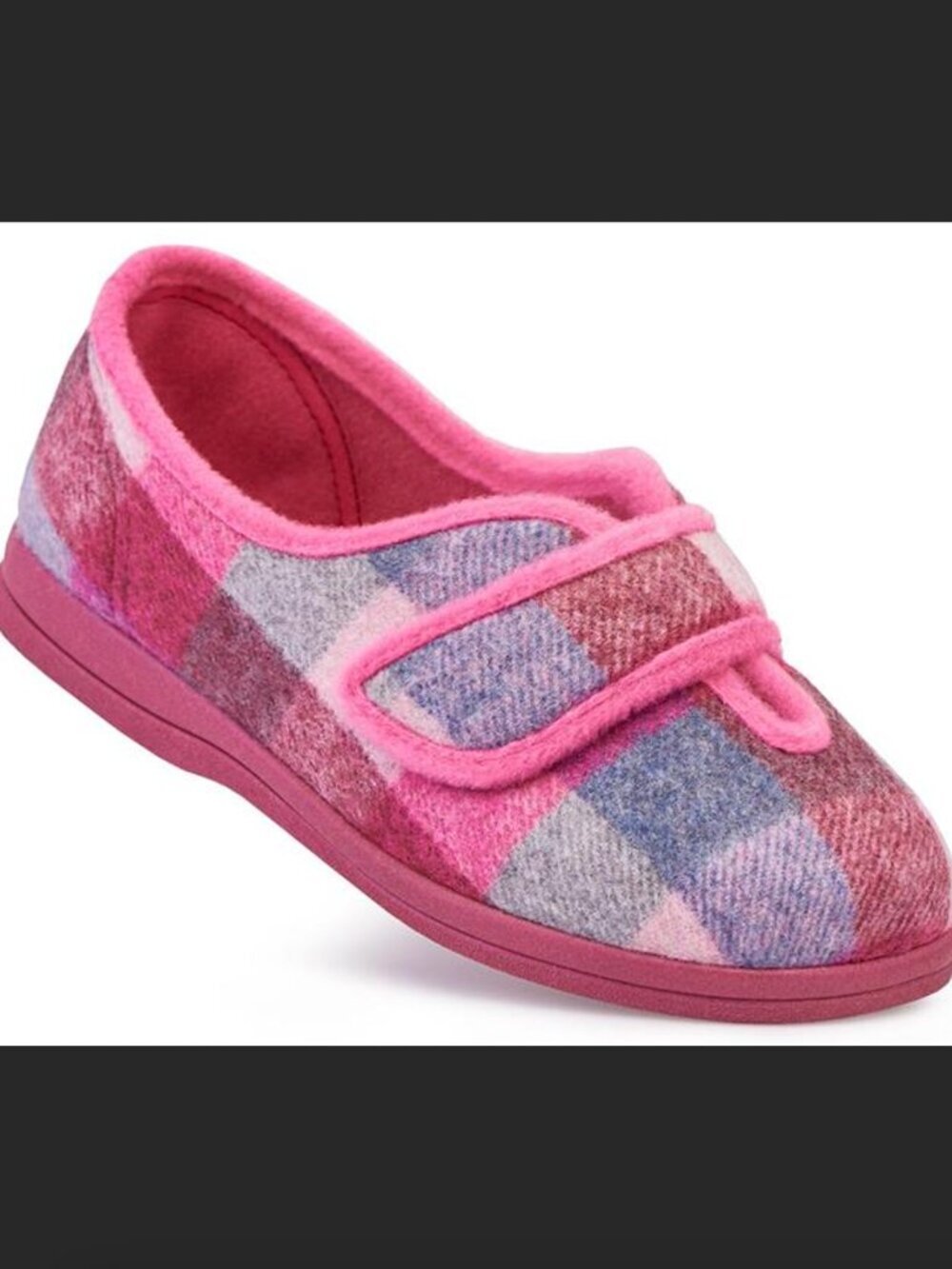 Cosyfeet Women's Slipper Diane Pink Plaid Comfy Size 8